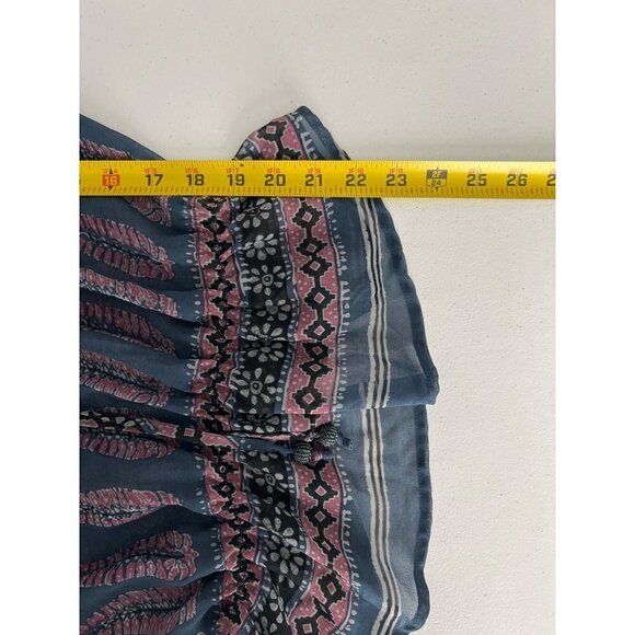 American Eagle Boho Peasant Top Size Small Sheer Tie Front 3/4 Sleeve - Picture 9 of 9